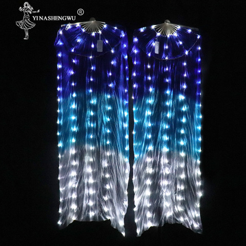 Accessoires de danse du ventre à LED, 1 paire, en soie, brillants, accessoires de Performance, voile de danse du ventre, avec batterie ► Photo 1/6