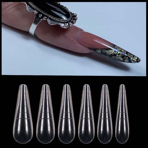 Faux-ongles réutilisables en Gel transparent, moule de construction rapide, double forme, outils de manucure pour Extension, Nail Art ► Photo 1/6