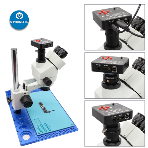 Caméra microscope électronique, 38mp hdmi 1080P 60fps, caméra vidéo industrielle, loupe à sortie simultanée pour réparation de téléphones ► Photo 1/6