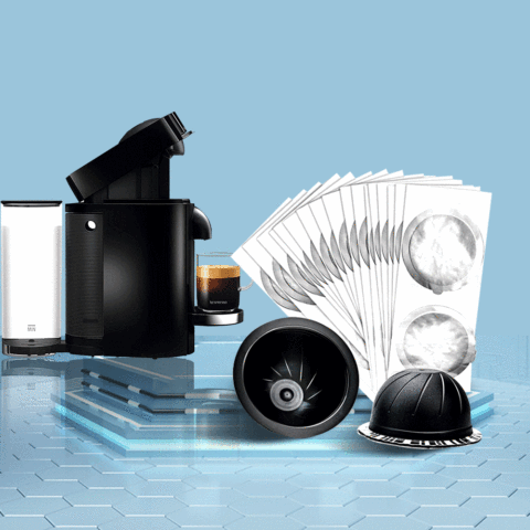 Nespresso Vertuo Plus-autocollant de scellage, en feuille d'aluminium, 62mm, Capsules rechargeables et réutilisables, dosettes, filtres, étiquette auto-adhésive ► Photo 1/6