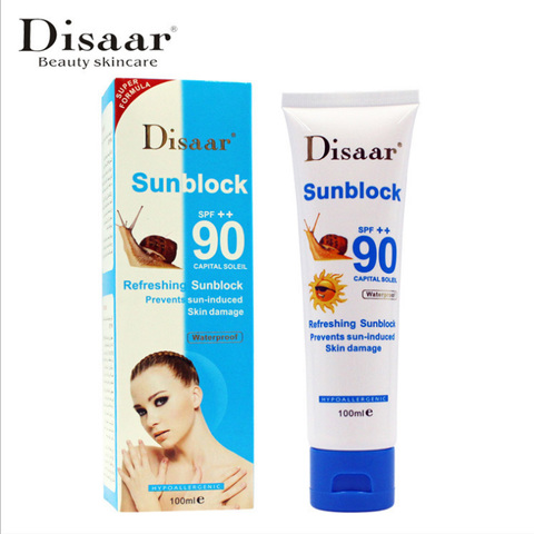 Crème solaire escargot 100ml, crème de Protection visage Disaar Sunblock 90 + + crème protectrice Pigmentation SPF ► Photo 1/2