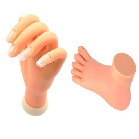 1 pièce pratique de l'art des ongles main pied Flexible en plastique souple modèle outil d'entraînement à la main pour Gel acrylique outil de conception d'art des ongles ► Photo 1/6