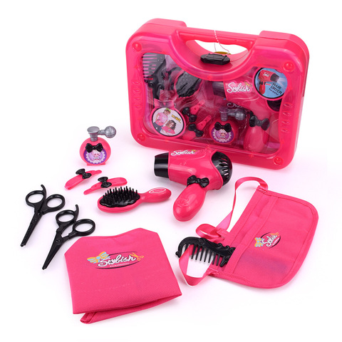 Kit de maquillage pour filles, jouet de salon de coiffure, avec  sèche-cheveux