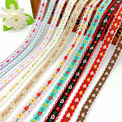 5Yards 12mm fleur brodé dentelle garniture rubans vêtement garniture tissu pour vêtements vêtements accessoires à la main couture bricolage artisanat ► Photo 1/6