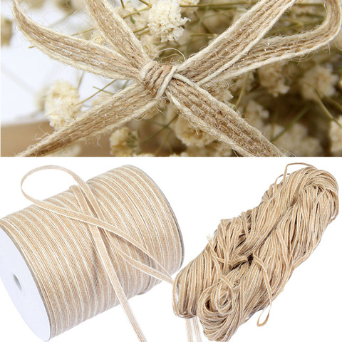 Corde en Jute naturelle 5M, Textile de maison, ficelle tressée en chanvre, décor de mariage, corde en toile de Jute, fournitures de fête de noël et d'anniversaire en macramé ► Photo 1/6