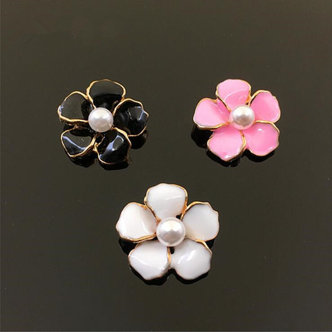 Boutons de fleurs en métal à dos plat, Center de perles, 10 pièces/lot, pour décoration florale artisanale, fournitures artisanales, bricolage ► Photo 1/5