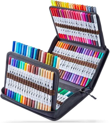 12-120 marqueurs de couleurs pour dessin double pointe pinceau stylos Fineliners couleur stylo Art marqueurs pour peinture fournitures d'art scolaire ► Photo 1/6