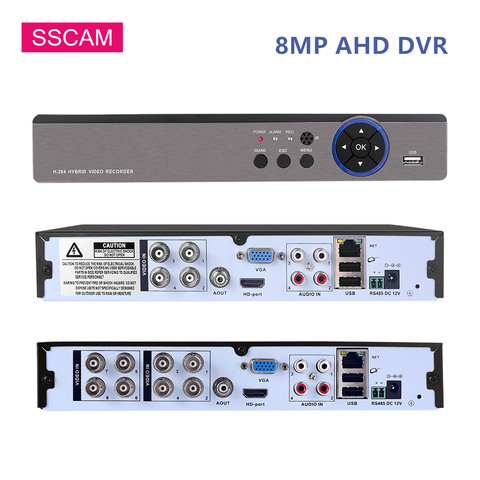 Caméra de vidéosurveillance DVR H.265 8 canaux 8mp AHD + enregistreur vidéo numérique hybride 4K 8 mégapixels NVR pour caméras AHD/TVI/CVI/IP 4mp 5mp 8mp ► Photo 1/6