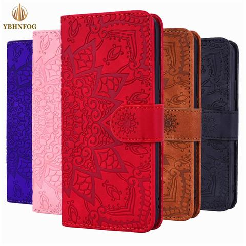 Étui à rabat en cuir à motif Mandala pour iPhone, portefeuille avec fente pour cartes, pour modèles 12 Mini, 11 Pro, XR, XS Max, X, 6, 6S, 7, 8 Plus, 5s, SE, 2022 ► Photo 1/6