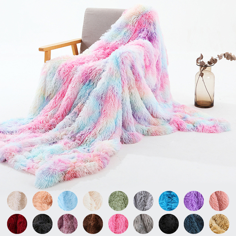 XC USHIO Super Doux Longue Shaggy Fuzzy Fourrure Fausse Fourrure Chaud Élégant Confortable Avec Pelucheux Sherpa Throw Blanket Bed Canapé couverture Cadeau ► Photo 1/6