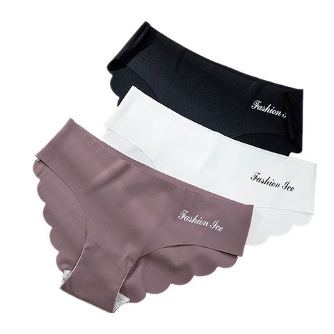 Ensemble de culottes sans couture pour femmes, sous-vêtements invisibles solides, slips Sexy taille basse, Lingerie, livraison directe, 3 pièces ► Photo 1/6