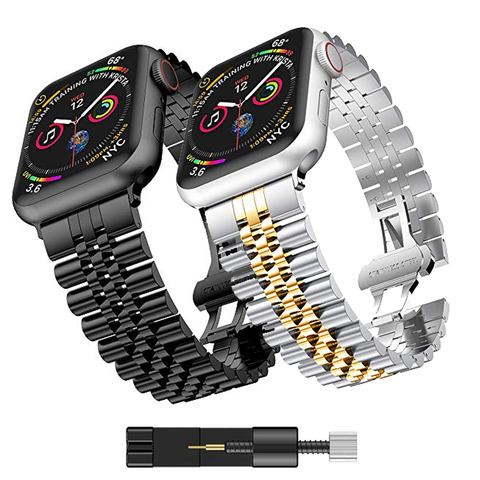 Bracelet en métal pour Apple watch 6 5 4 SE bande 40mm 44mm bracelet de remplacement en métal pour iwatch 3 2 42mm 38mm bracelet en acier inoxydable en métal ► Photo 1/6