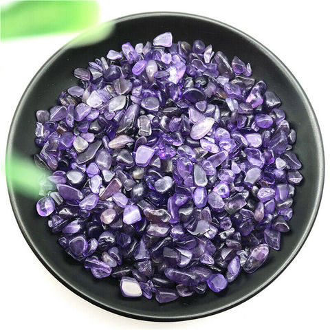 Améthyste et minéraux naturels | Améthyste Pure naturelle, cristal de Quartz violet, pierres volantées, gravier Reiki, 50g 5-7mm ► Photo 1/5