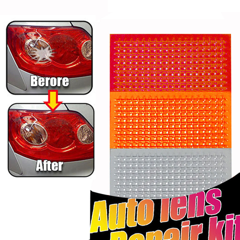 DIY Grille Motif Auto Kit De Réparation De Lentille Rapide Fix Un Fissuré Cassé Queue Lumière Lisse Surface Polonais Rouge Ambre Clair couleur ► Photo 1/6