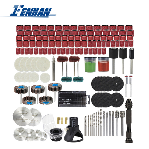 Ensemble d'outils électriques rotatifs disque de ponçage Mini lame de scie circulaire foret hélicoïdal pour outils de polissage Dremel accessoires outils abrasifs ► Photo 1/6