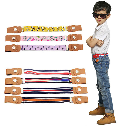 Ceinture élastique sans boucle pour enfants sans boucle ceinture en toile extensible pour garçons filles ceintures réglables pour enfants pour pantalons en jean ► Photo 1/6