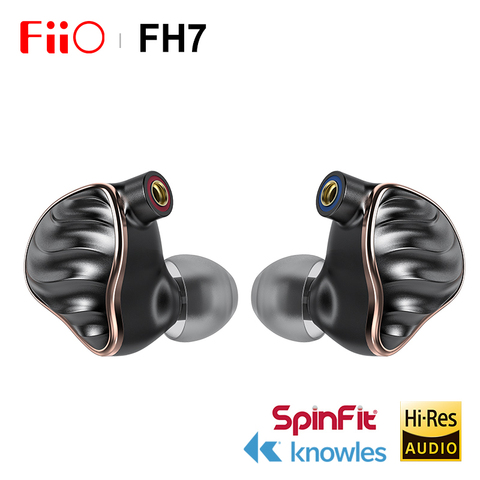 FIIO FH7 HIFI dans l'oreille écouteur nouveau phare 5 pilotes hybrides 4 Knowles BA + 13.6mm dynamique IEM avec MMCX câble détachable ► Photo 1/6