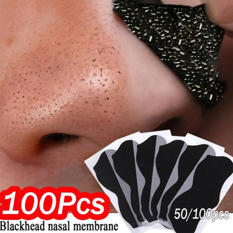 Masque anti-points noirs, produit pour nettoyage en profondeur, soins pour la peau, rétrécit les pores, traitement de l'acné, bandes de nettoyage des pores, 100 pièces ► Photo 1/6