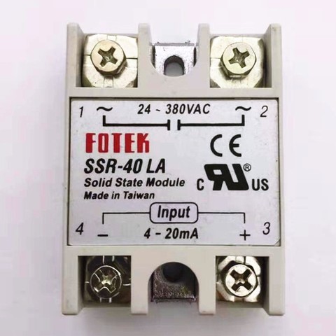 SSR-40LA 4-20mA entrée ca 24-380V 40A sortie monophasé régulateur de tension relais à semi-conducteurs SSR ► Photo 1/5