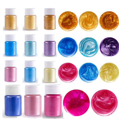 Paillettes savon colorant Pigment multicolore nacré Mica Powde oeil cristal colle Silicone moulé pièces bain bombe à la main bricolage artisanat ► Photo 1/6