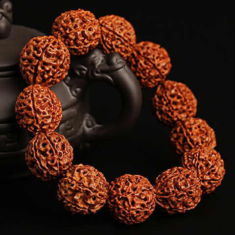 Bracelets Rudraksha Vintage faits à la main pour hommes, perles naturelles, bijoux de méditation bouddhiste, religieux, Bracelets pour femme ► Photo 1/6
