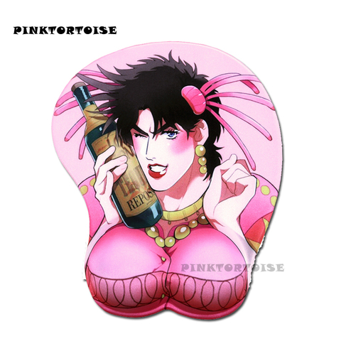 Pinktortue JoJo Joseph Joestar ANIME 3D repose-poignet tapis de souris tapis rose Jo Jo Bizarre aventure tapis de souris pour ordinateur portable ► Photo 1/6