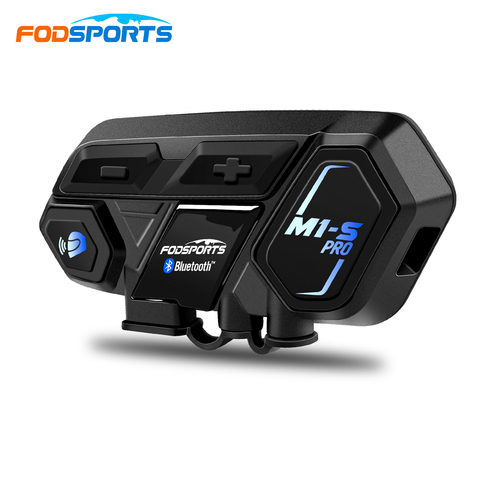 Fodsports-oreillette Bluetooth Pro pour Moto, appareil de communication pour casque, Intercom pour 8 motocyclistes, talkie-walkie, Assistant vocal, M1-s ► Photo 1/6