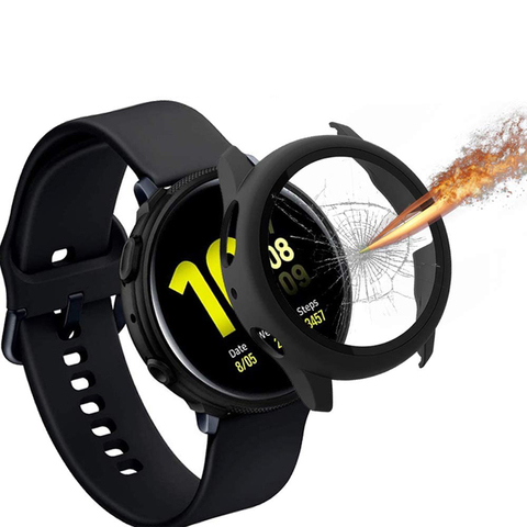 Verre + coque pour Samsung Galaxy watch active 2, 44mm/40mm, couverture complète + protection d'écran, accessoires ► Photo 1/6