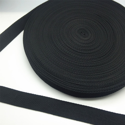 Sangle noire en Nylon 5Yards 10/15/20/25/30/38/50mm large, sangle de sécurité, bricolage, corde pour animaux de compagnie, artisanat ► Photo 1/1