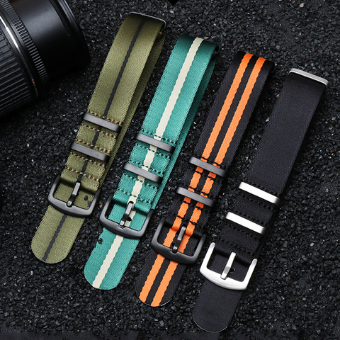 Qualité Nylon Natto sangle 20mm 22mm montre sangle ceinture de sécurité ceinture de remplacement pour James Bond 007 militaire bracelet de montre étanche ► Photo 1/6