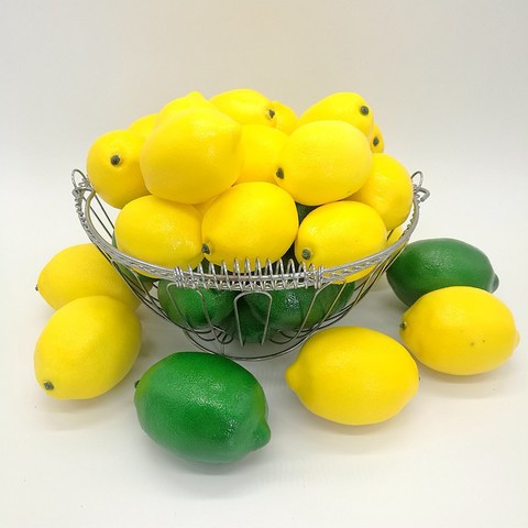 Simulation de Fruits artificiels en plastique | Faux citron vert jaune pour décoration de cuisine, de mariage, de maison, de jardin, fournitures de fête Festive ► Photo 1/6