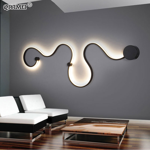 Lampe murale moderne en acrylique blanc noir, applique de corps en fer, pour chambre à coucher, bureau, balcon, chambre à coucher ► Photo 1/6