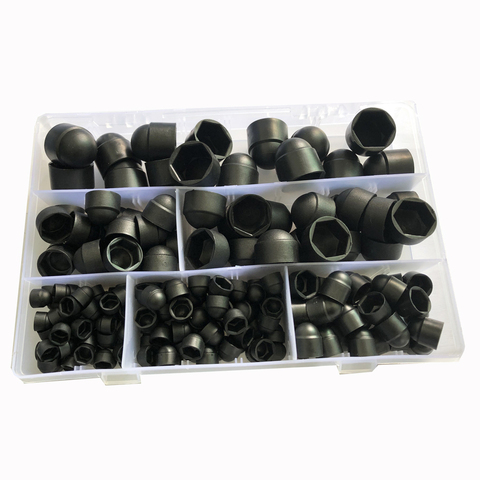 Kit d'assortiment de bouchons hexagonaux en plastique PE noir et blanc, Protection sans filetage, écrou, dôme, boulons hexagonaux, écrous ► Photo 1/5