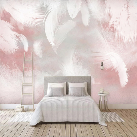 Papier peint Photo 3D personnalisé | Peinture murale moderne abstraite avec plumes, toile étanche, salon, chambre à coucher, décoration de maison ► Photo 1/6