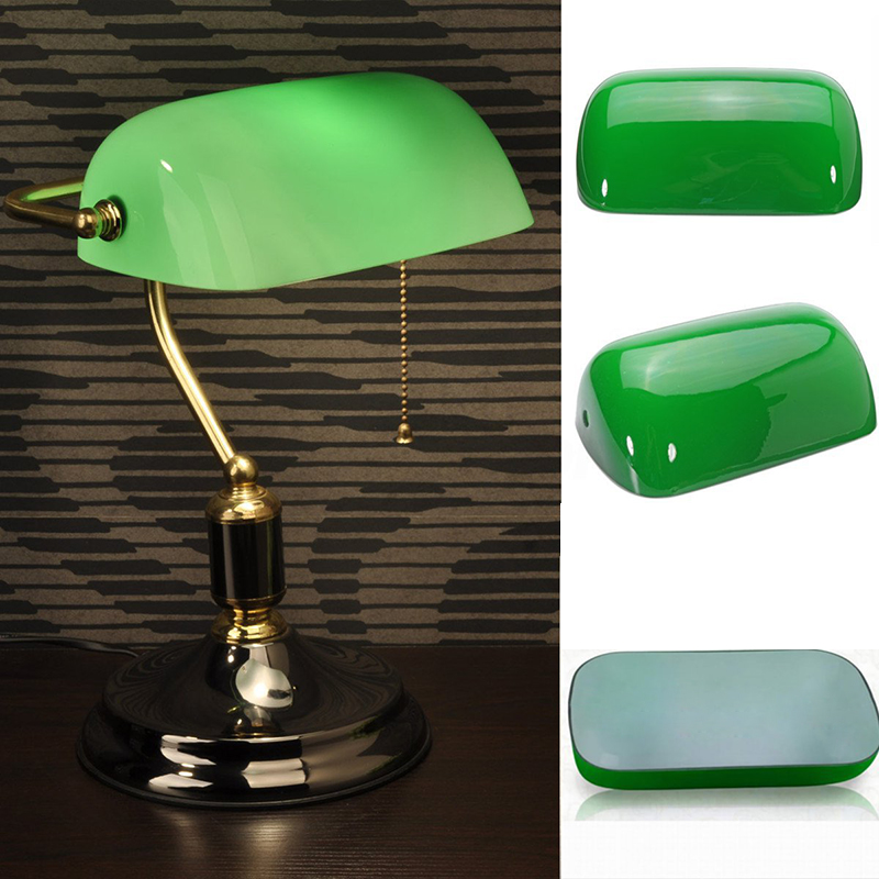 Lampe de bureau classique Vintage, banquier, E27, avec interrupteur,  abat-jour en verre vert, pour chambre à coucher, bureau, lecture à domicile  - AliExpress