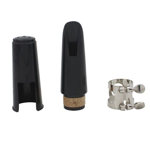 Kit d'embouchure de clarinette avec Ligature, une roseau et bouchon en plastique ~ noir ► Photo 1/6