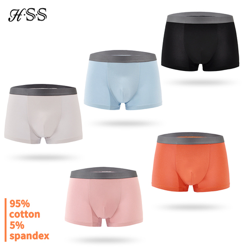 HSS – sous-vêtements en coton pour homme, lot de 3 pièces, boxer doux et sain, à la mode, Lingerie, couleur Morandi, 3XL, 4XL et 5XL ► Photo 1/6