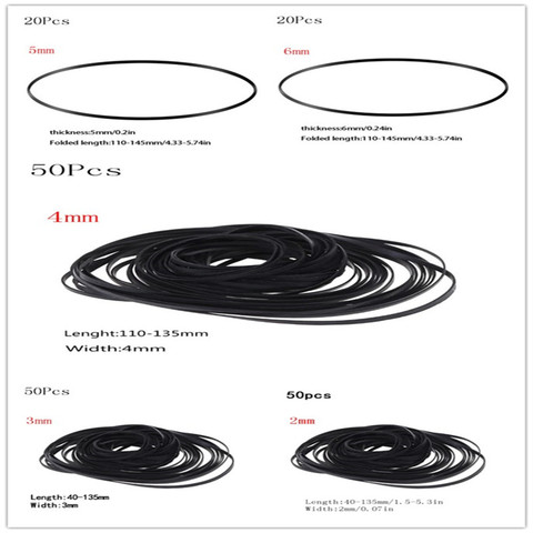 50/20 pièces universel assorti commun plat caoutchouc ceinture mélange Cassette bande Machine ceinture pour enregistreurs baladeur CD DVD lecteurs ► Photo 1/5