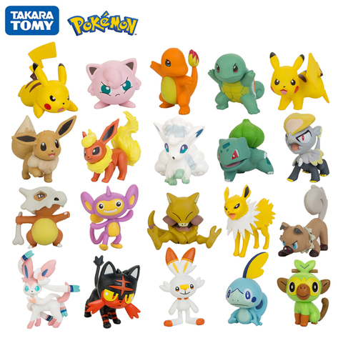 Tomy Pokemon 3-9cm animal de compagnie Collection Pikachu écureuil Bulbasaur Charmander Vulpix Eevee Abra Litten figurines d'anime poupées modèle jouets ► Photo 1/6