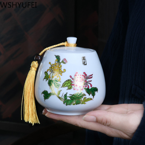Boîte à thé en céramique Portable avec couvercles réservoir de stockage scellé boîtes à thé de voyage ► Photo 1/6