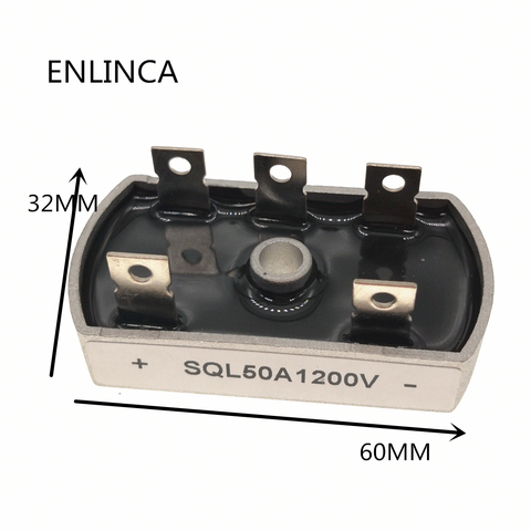 Original 50A 1200V aluminium boîtier en métal 3 phases Diode pont redresseur 50Amp SQL50A Module SQL50A1200V ► Photo 1/5