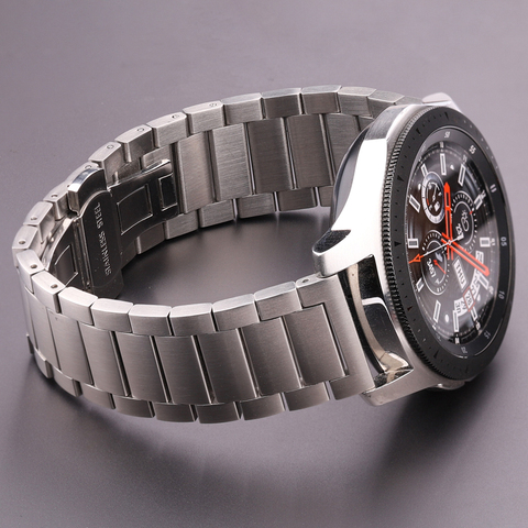 Bracelet de montre en acier inoxydable, 18mm 20mm 22mm, argent, métal massif, accessoires de Bracelet à extrémité droite ► Photo 1/6