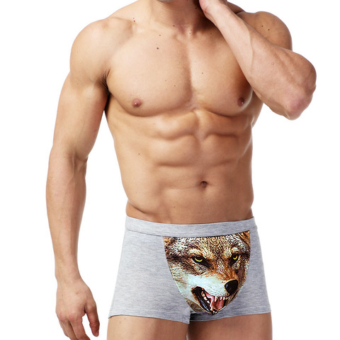 Loup sous-vêtements hommes coton drôle hommes Boxer Shorts poche renflement Sexy Boxershorts respirant Spandex hommes boxeurs marque culotte ► Photo 1/6