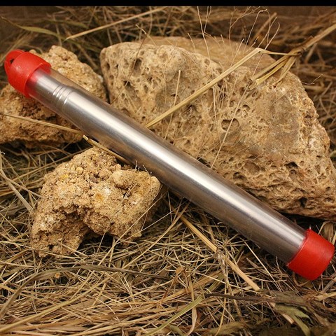 Torche de soufflage ajustable pour l'extérieur, outil de survie en acier inoxydable avec poche, bâton de feu gonflable pliable ► Photo 1/6