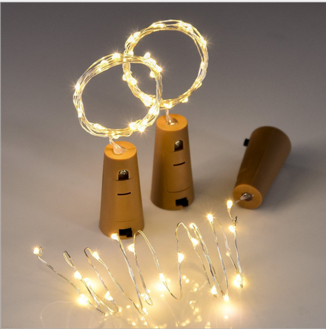 Mini guirlande lumineuse pour bouteille de vin, fil de cuivre, décorations de noël pour la maison, décor de noël, nouvel an 2022, 1m 2m ► Photo 1/6