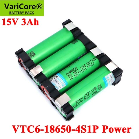 VariCore – batteries pour tournevis, pour bricolage, paquet de batteries à souder, 18650 VTC6 4S1P 14.4/14.8v 3000mAh 20 ampères 15V 16.8V ► Photo 1/4