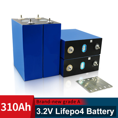 Batterie Lifepo4, 3.2V, 310AH, 4 pièces, Rechargeable, Grade A, pour bricolage, EU/US, sans taxes, avec barres de bus, flambant neuf ► Photo 1/6