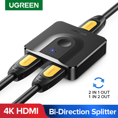 Commutateur 4K de répartiteur compatible HDMI Ugreen pour Xiaomi Mi Box bi-direction 1x 2/2x1 commutateur compatible HDMI 2 en 1 out pour PS4 ► Photo 1/6