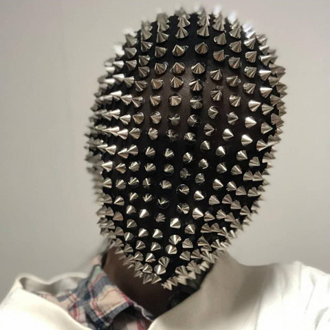 Masque strass à rivets pour hommes et femmes, accessoires de Performance en boîte de nuit, ornement de scène pour DJ chanteur ► Photo 1/6