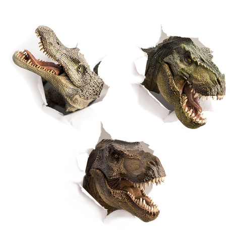 Autocollant mural Crocodile dinosaure 3D | Stickers de décoration pour la maison, chambre d'enfant, salle de bain, Stickers de toilette muraux cassés ► Photo 1/6